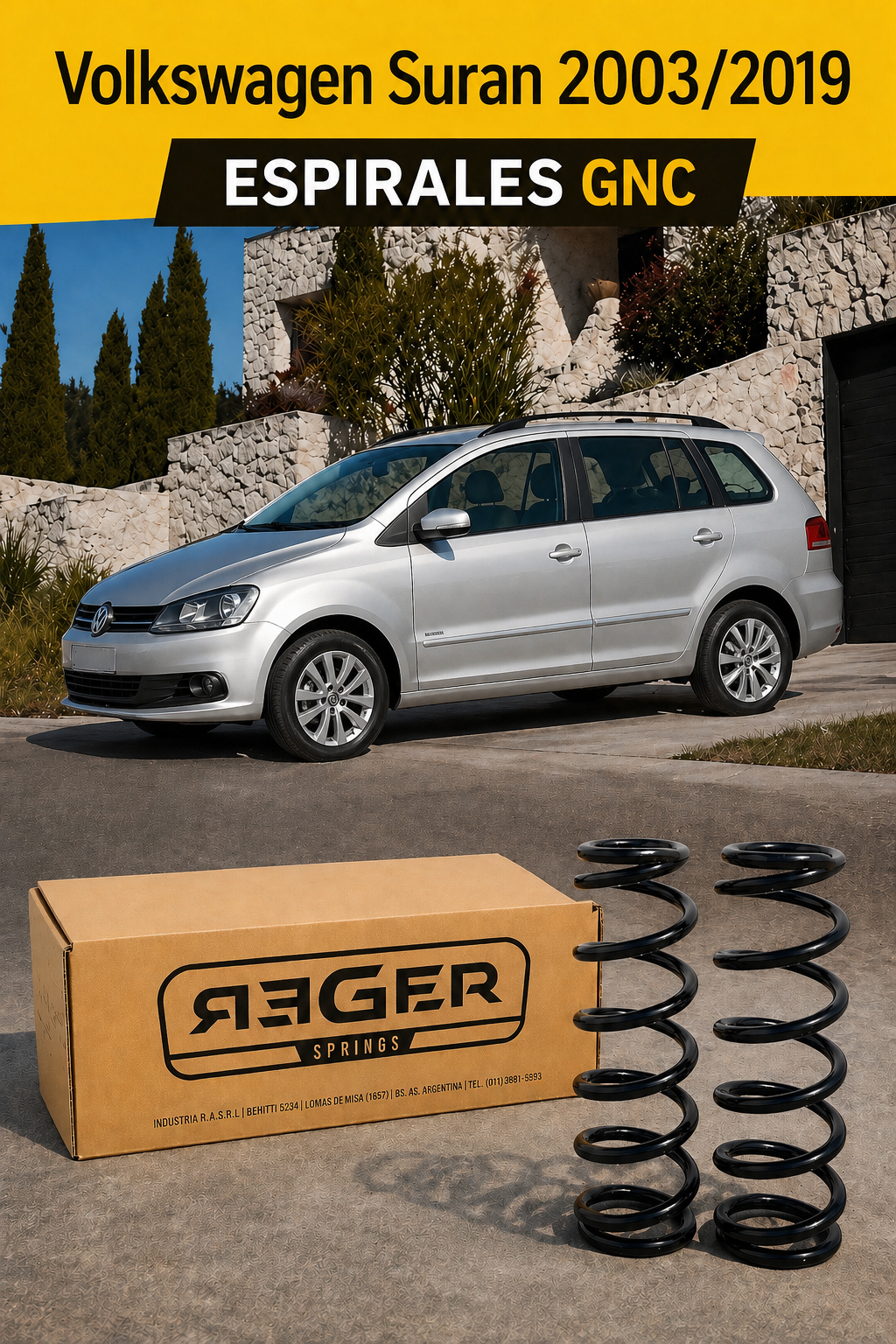 Espirales Traseros Volkswagen Suran 2003/2019 GNC Trabajo Pesado